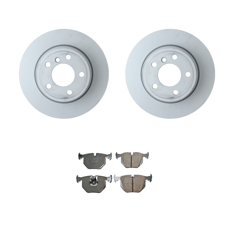 Zimmerman Rear Rotors Akebono Euro Disc Brake Pads Kit For BMW E53 X5 GAS AWD