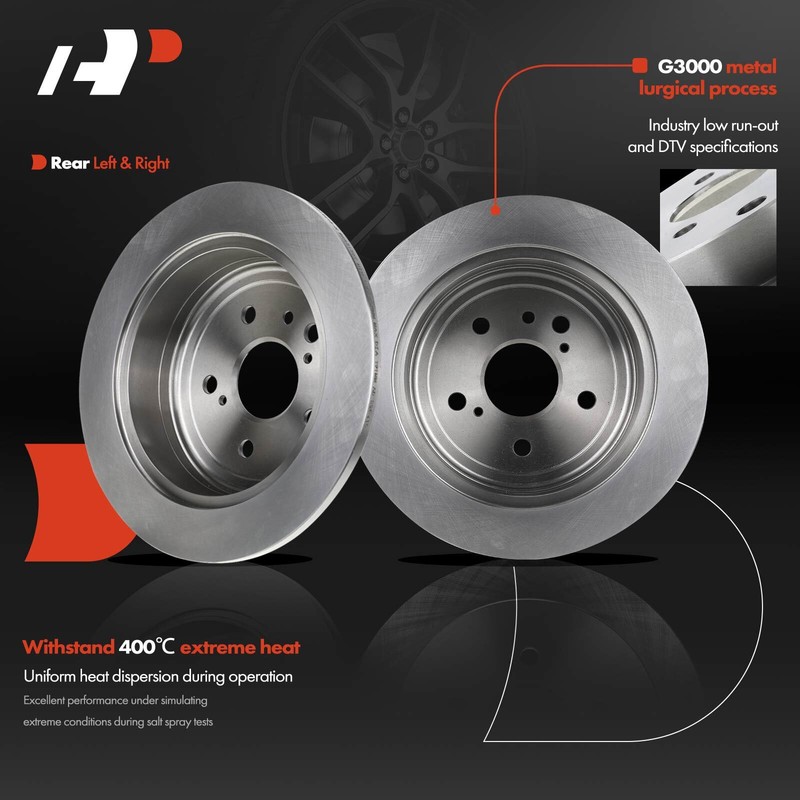 Front & Rear Disc Brake Rotor & Ceramic Brake Pads for Toyota Sienna 04-10 3.3L gallery