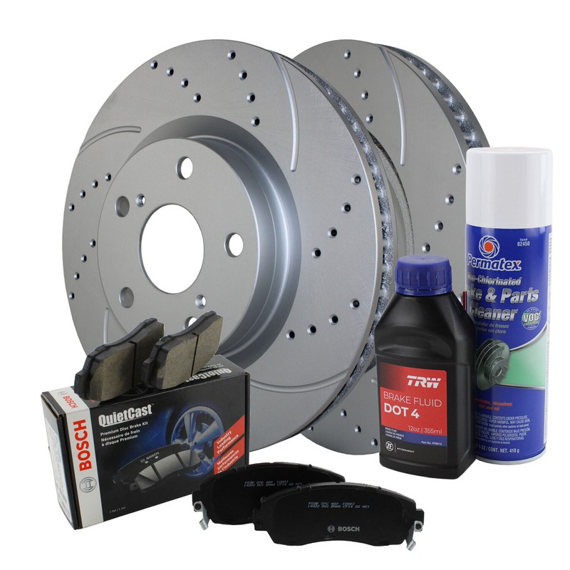 Front Brake Kit 296mm Drilled Rotors & Bosch Ceramic Pads For ES350 Avalon Camry