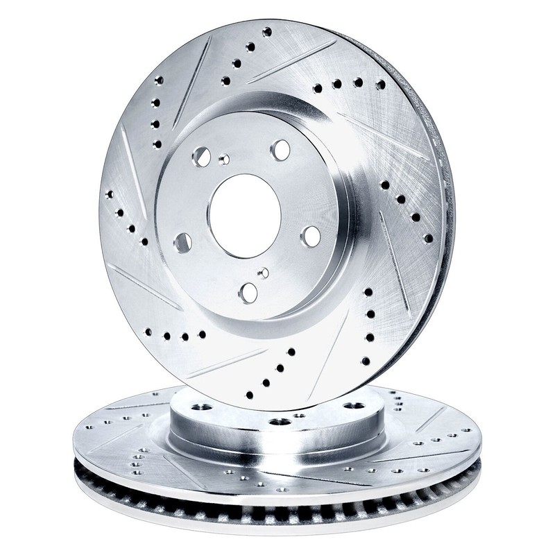 For Dodge Dart 67-72 R1 Concepts Drilled & Slotted Front Brake Rotor Set