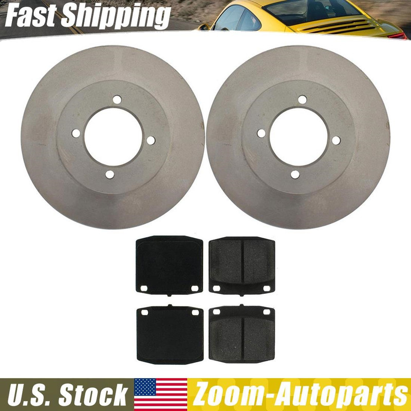 Front Brake Rotors + Brake Pads Set for 1982 Datsun 210 for 1978 Datsun 510