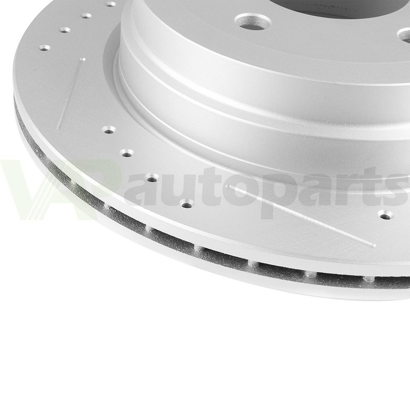 For 2007-2013 BMW 328i Drilled Slotted Rear Discs Brake Rotors and Ceramic Pads gallery