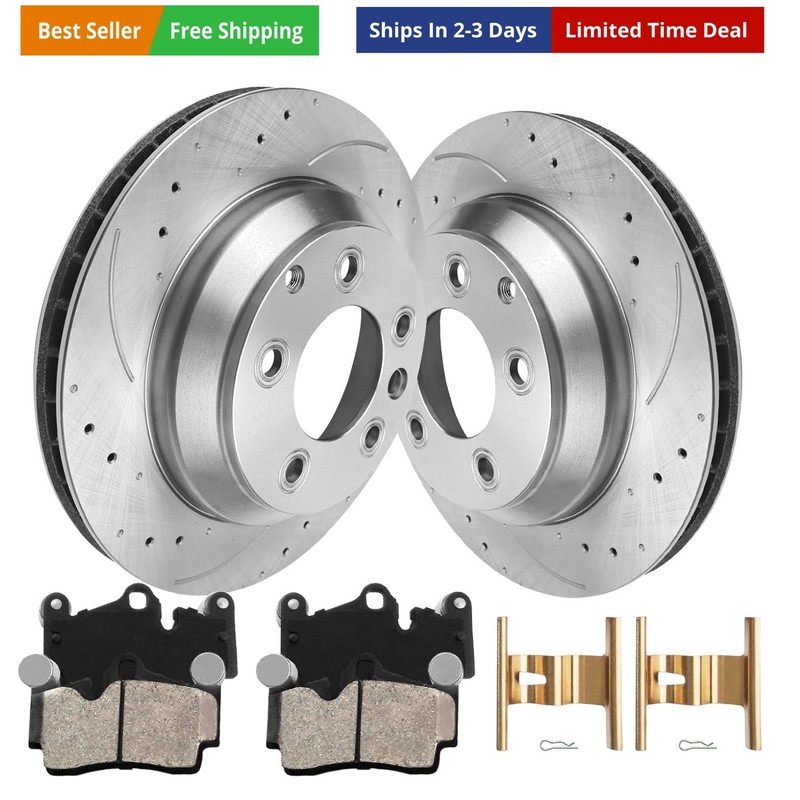 Anpulsero Rear Brake Pads and Rotors Kit Compatible with Select Audi, Porsche…