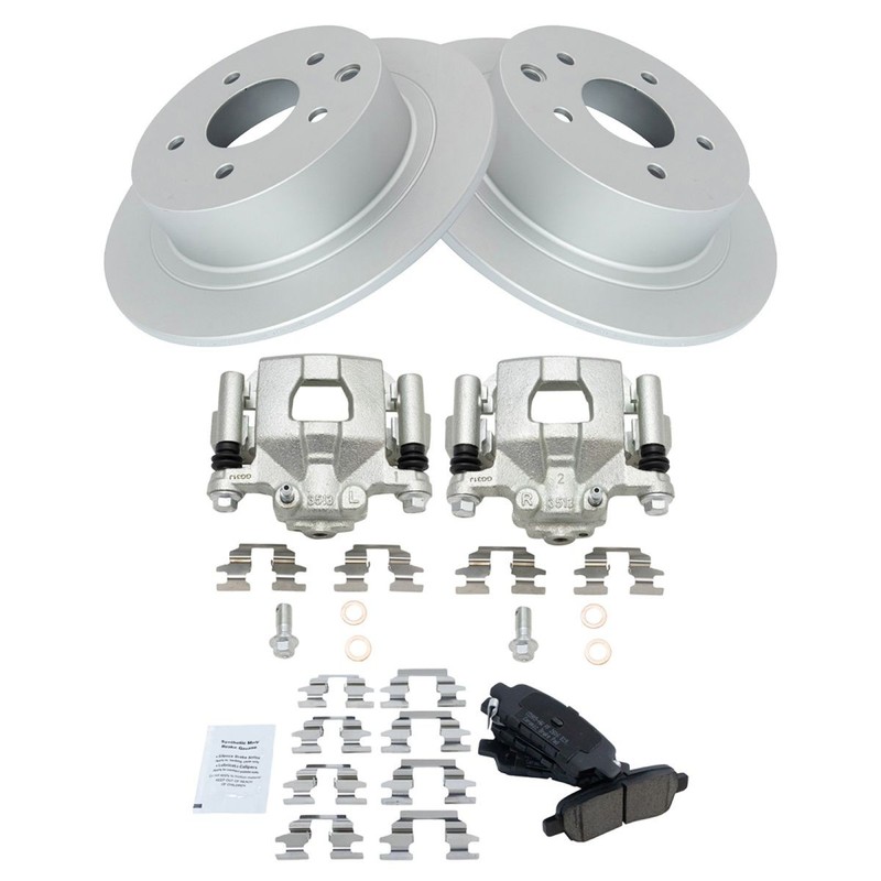 TRQ Rear Ceramic Brake Pad Coated Rotor & Caliper Kit for Altima Maxima gallery