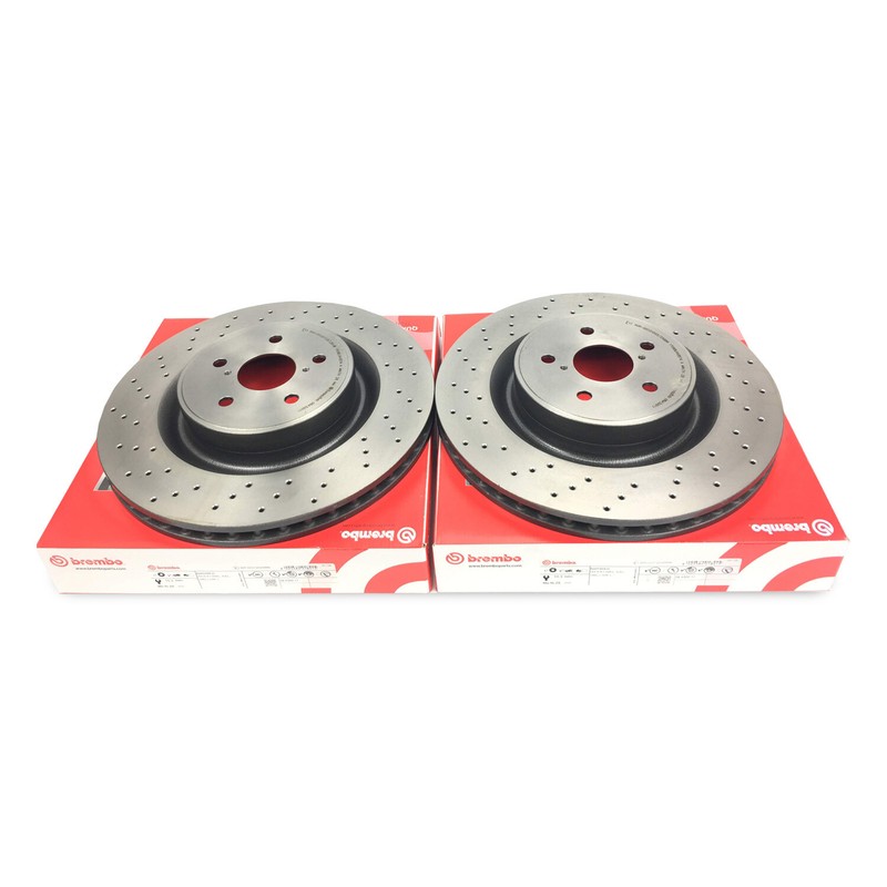 Brembo Set of 2 Front Cross Drilled Coated PVT Rotors for Lexus IS-F 09.A300.11 gallery