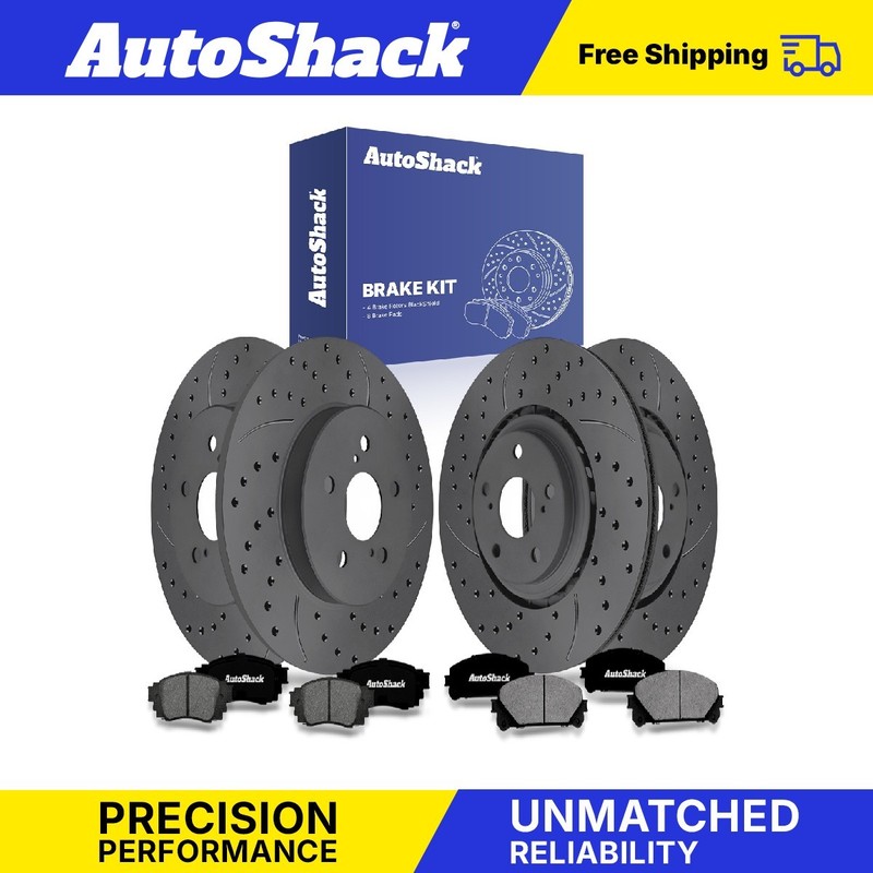 Front Rear Drilled Slotted Brake Rotors Premium Pads for Lexus, NX300 2018-2021
