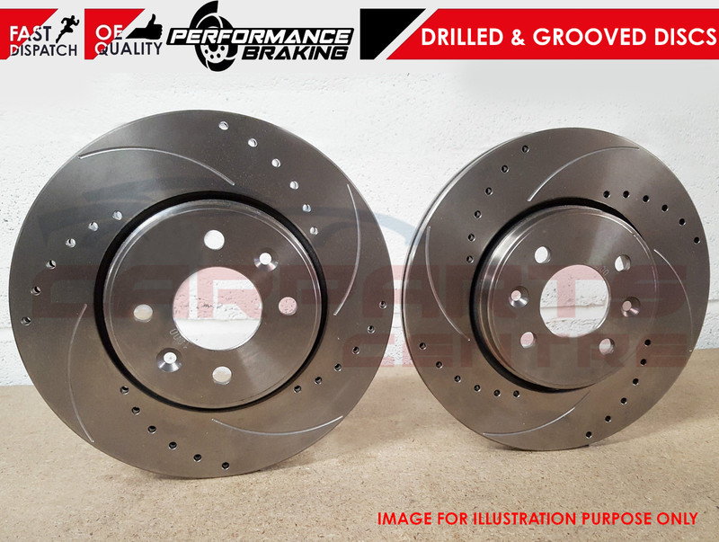 FOR AUDI TT 8J3 TTS RS QUATTRO 08-14 REAR DRILLED & GROOVED BRAKE DISCS 310mm
