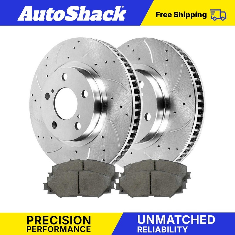 Front Drilled Disc Rotors Ceramic Brake Pads for Toyota Corolla 1.8L