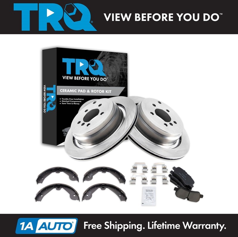 TRQ Rear Ceramic Brake Pad & Rotor Kit Fits 2006-2009 Land Rover Range Rover
