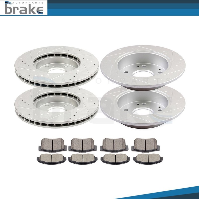 Front Rear Brake Rotors Discs Ceramic Pads Fits Honda Accord Coupe 1998-2002 V6