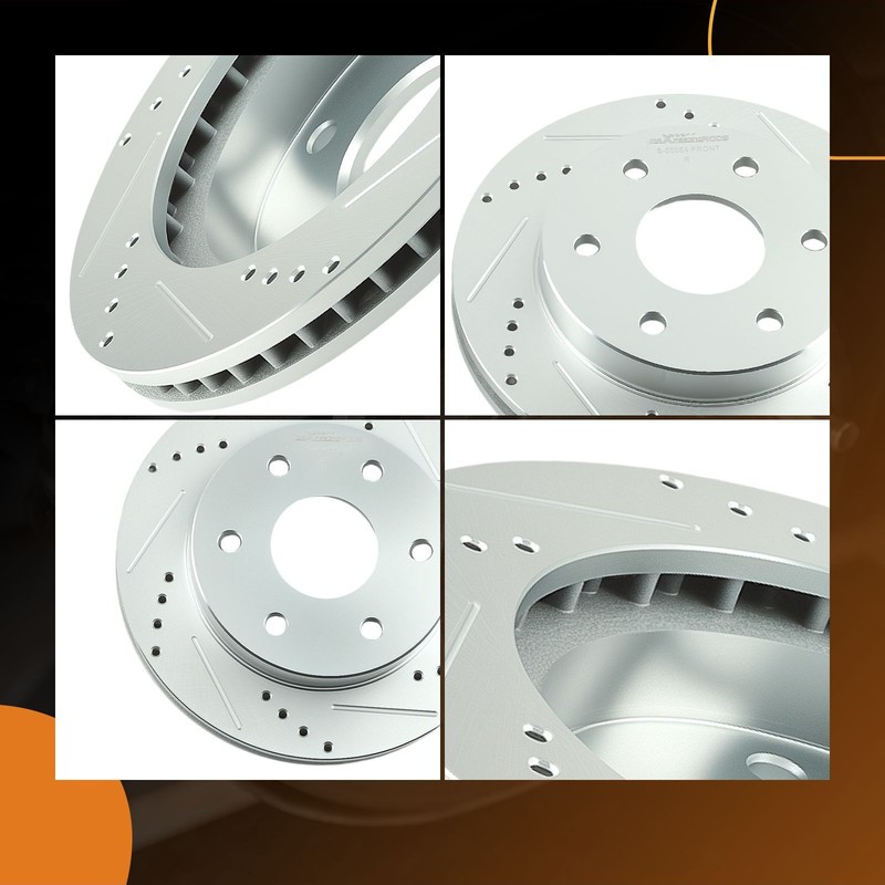 Front Drilled Brake Rotors Set for Chevrolet Astro 2003-05/Avalanche 1500 02-06 gallery
