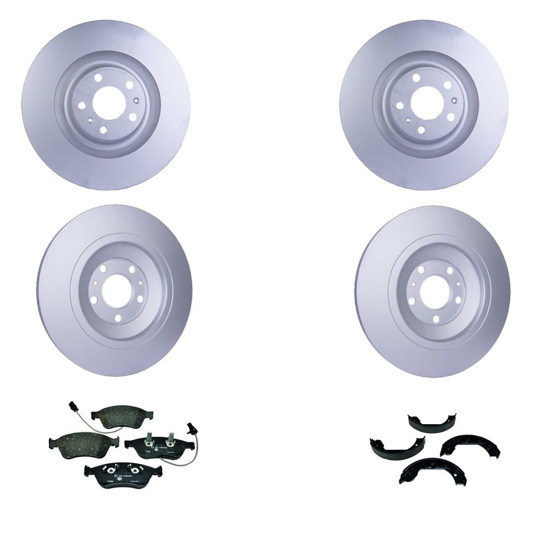 Hella Front Rear Rotors Low-Met Disc Brake Pad Kit For Audi A8 Quattro 2005-2009