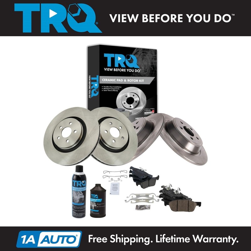 Front & Rear Ceramic Brake Pad & Rotor Kit w/Chemicals for Ford Edge