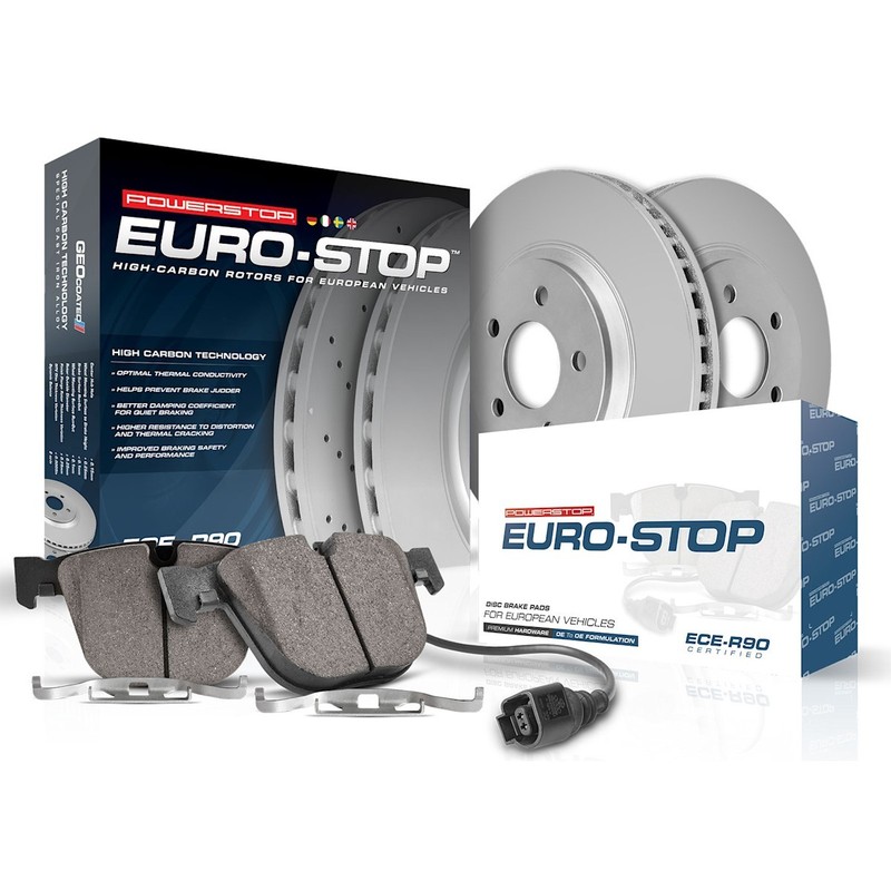 ESK7278 Powerstop 4-Wheel Set Brake Disc and Pad Kits Front & Rear for Audi gallery