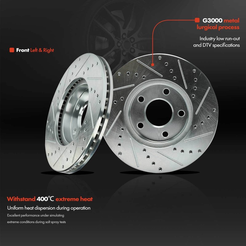 2x Front Drilled Brake Rotors for Chevrolet Cobalt 2007-2010 L4 2.2L Pontiac G5 gallery