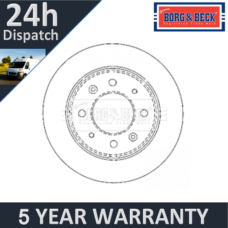 Fits Kia Cerato 2004- 1.5 CRDi 1.6 2.0 1x Brake Disc Rear Borg & Beck