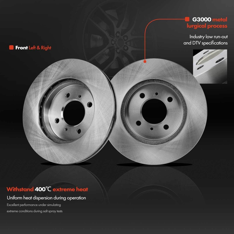 Disc Rotors & Ceramic Brake Pads for Mitsubishi Lancer 2002-2007 2.0L Front Side gallery