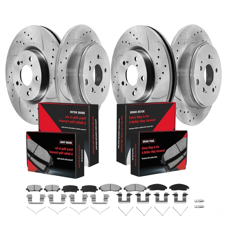 Front Rear Brake Rotors Premium Pads for Honda, Pilot 2009-2015, V6 3.5L