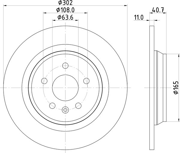 DON 302mm Rear Brake Disc Set Fits Volvo S60 S80 V60 V70 XC70 PCD11862