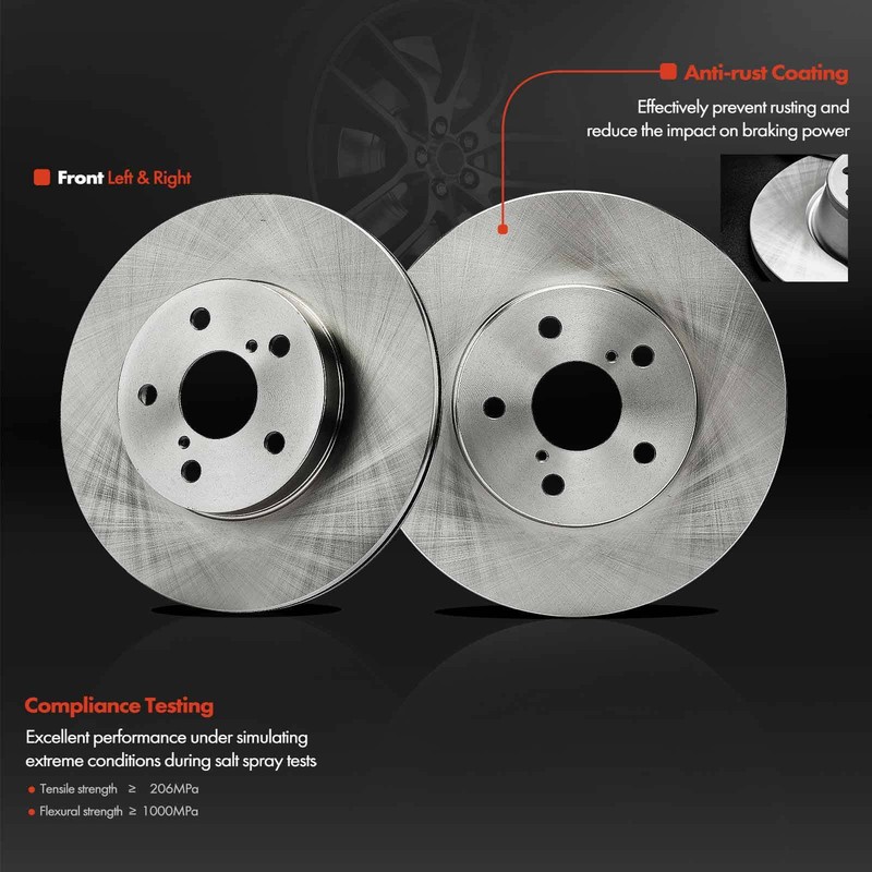 6Pcs Disc Brake Rotors & Ceramic Brake Pad for Toyota RAV4 1996-2000 Front Side gallery