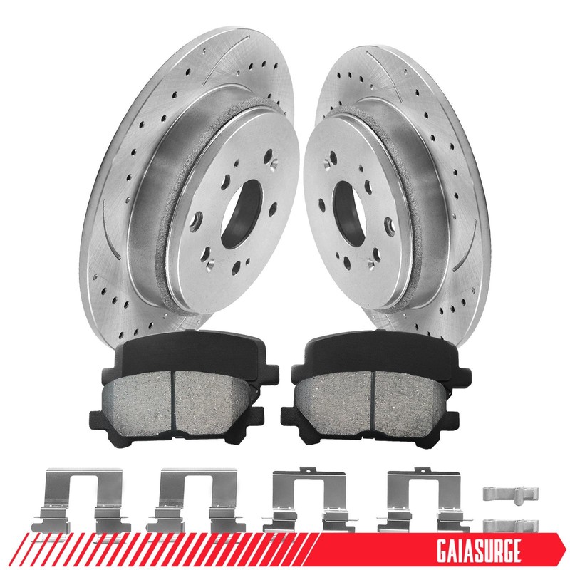 Rear 333.8mm Rotors Ceramic Brake Pads Kit for Honda Pilot Odyssey Acura MDX ZDX gallery