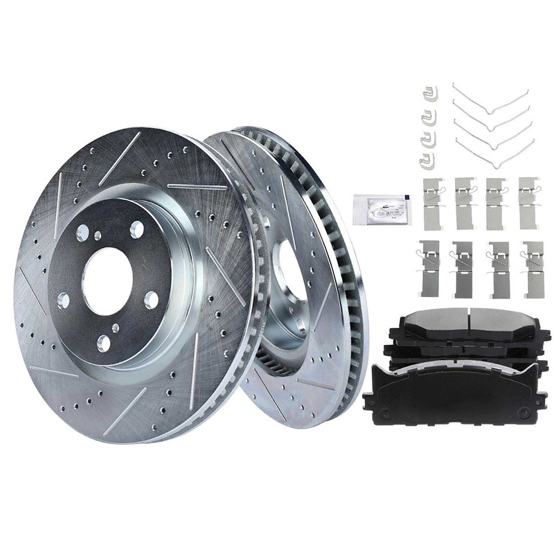 2-Wheel Set Brake Disc and Pad Kits Front for Toyota Avalon Lexus ES350 ES300h