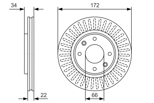 2x Brake Discs Pair Vented Front 266mm 0986479R63 Bosch Set C00004246W1 BD1983 gallery