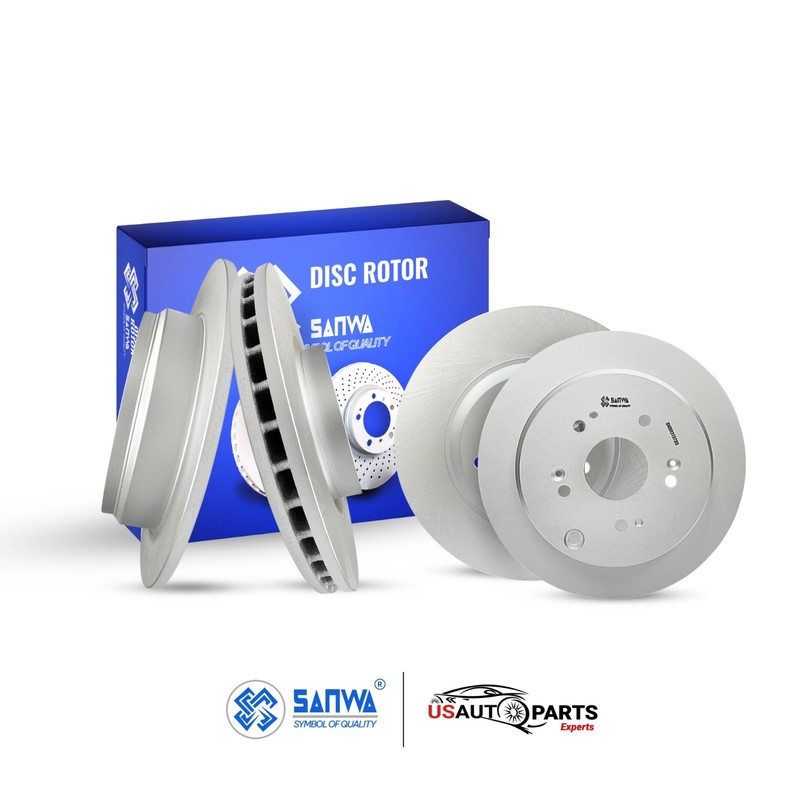 SET OF FRONT & REAR BRAKE ROTOR GEOMET AND CERAMIC PAD FOR HONDA CR-V 2005-2006 gallery