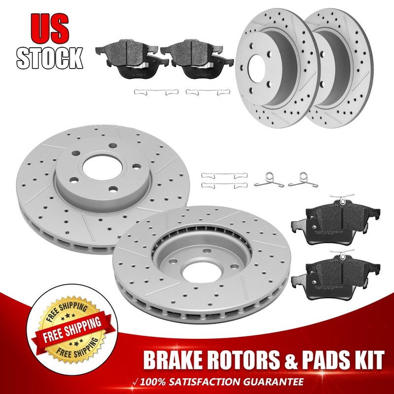 Front & Rear Brake Rotors Pads For 20103-2018 Ford C-MAX Hybrid SE/SEL/Titanium