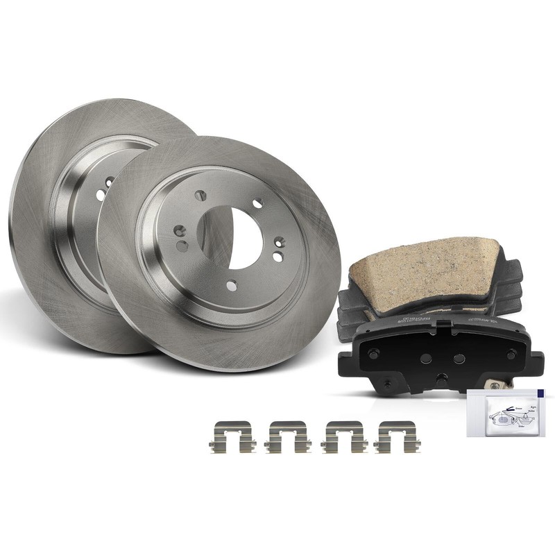 6x Rear Side Disc Brake Rotor & Ceramic Brake Pad for Kia Soul EV Optima Hyundai gallery