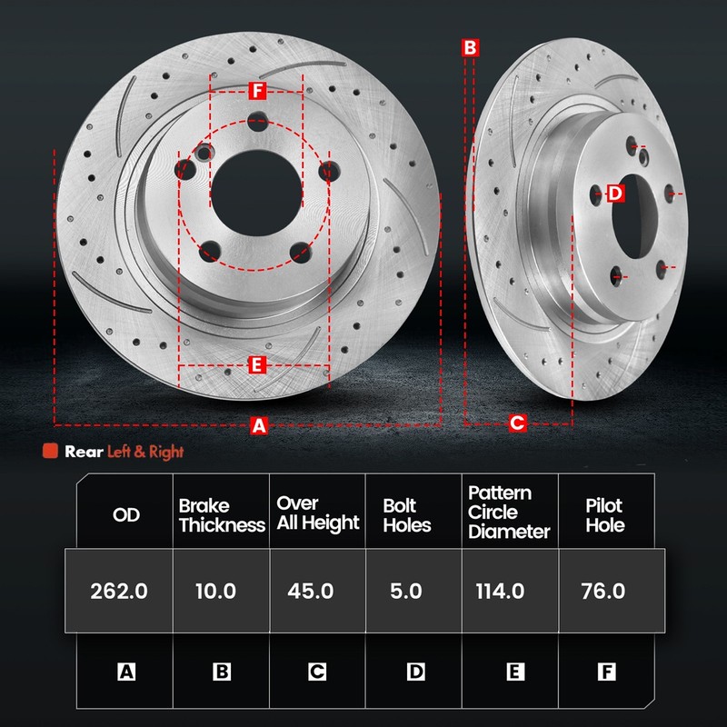 262mm Rear Brake Rotors & Ceramic Pads for Hyundai Elantra Veloster Kia Soul gallery