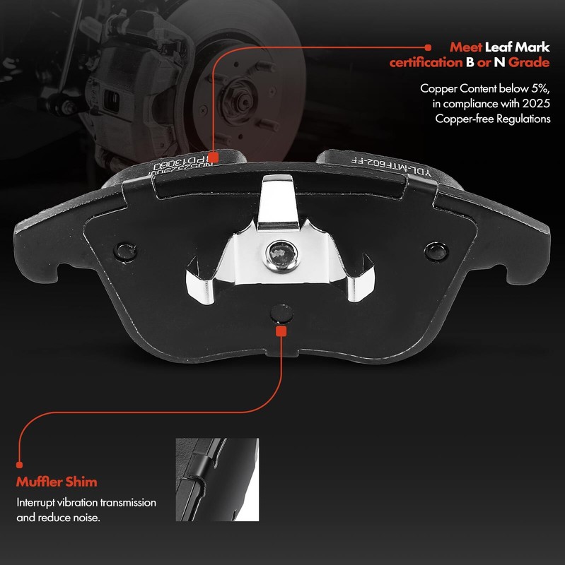 Front Disc Brake Rotors & Ceramic Brake Pads for Volvo S60 S80 XC70 Land Rover gallery