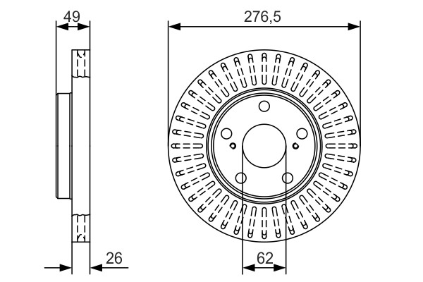 2x Brake Discs Pair Vented Front 277mm 0986479A62 Bosch Set 4351202330 BD2133 gallery