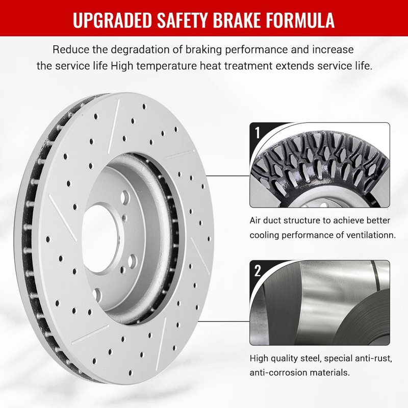Rear Brake Rotors Set Solid For 2006-2010 Audi A6 2005-2011 A6 Quattro gallery