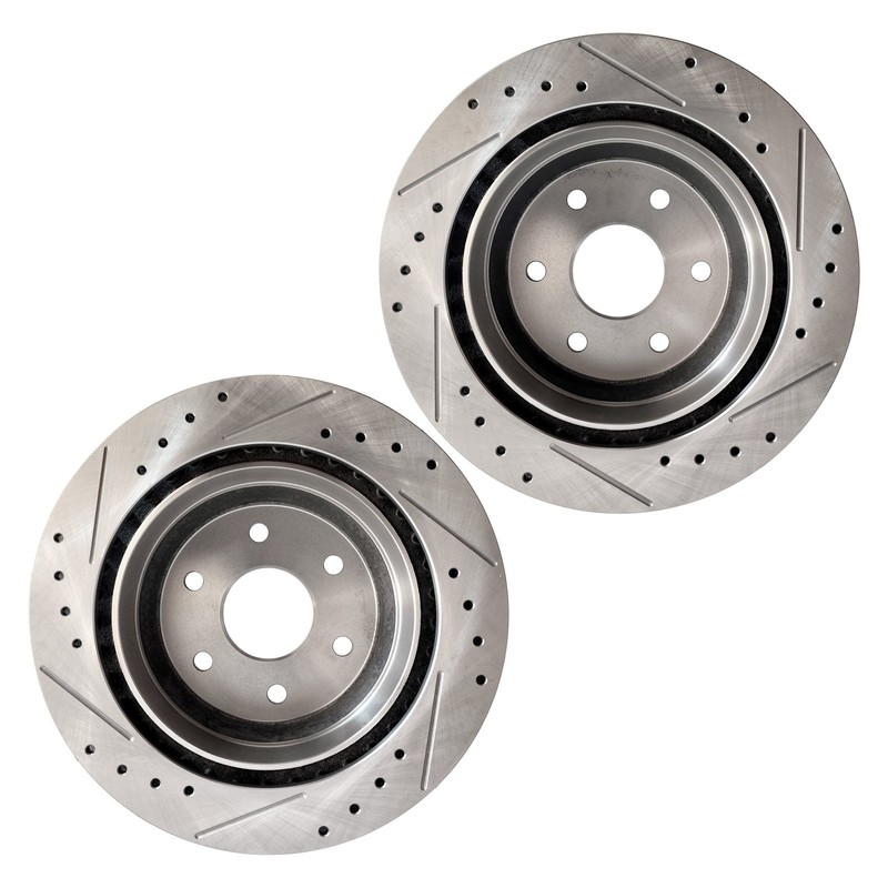 12.99 inch Rear Drilled Brake Rotors for CADILLAC ESCALADE CHEVROLET AVALANCH gallery