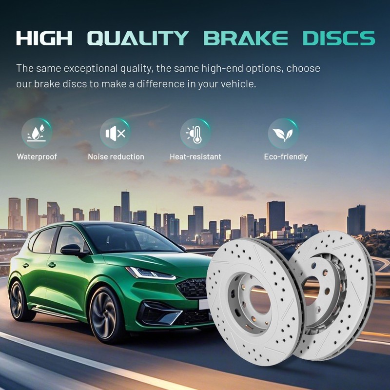 12.43 in Front Disc Brake Rotors+Ceramic Pads for Volvo XC90 2003-2014 S60 2008 gallery