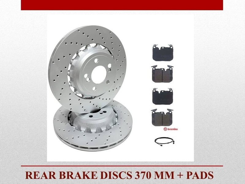 FOR BMW M2 F87 M3 F80 M4 F82 F83 REAR DRILLED BRAKE DISCS + BREMBO BRAKE PADS