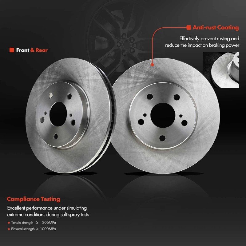 Front Disc Brake Rotor Pads & Rear Brake Drum Shoe for Toyota Sienna 2004-2010 gallery