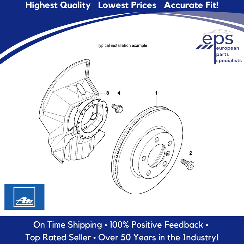 2 X Original Ate Front Brake Disc 1992-08 BMW 318 323 325 328 Z3 Z4 6 864 060 gallery