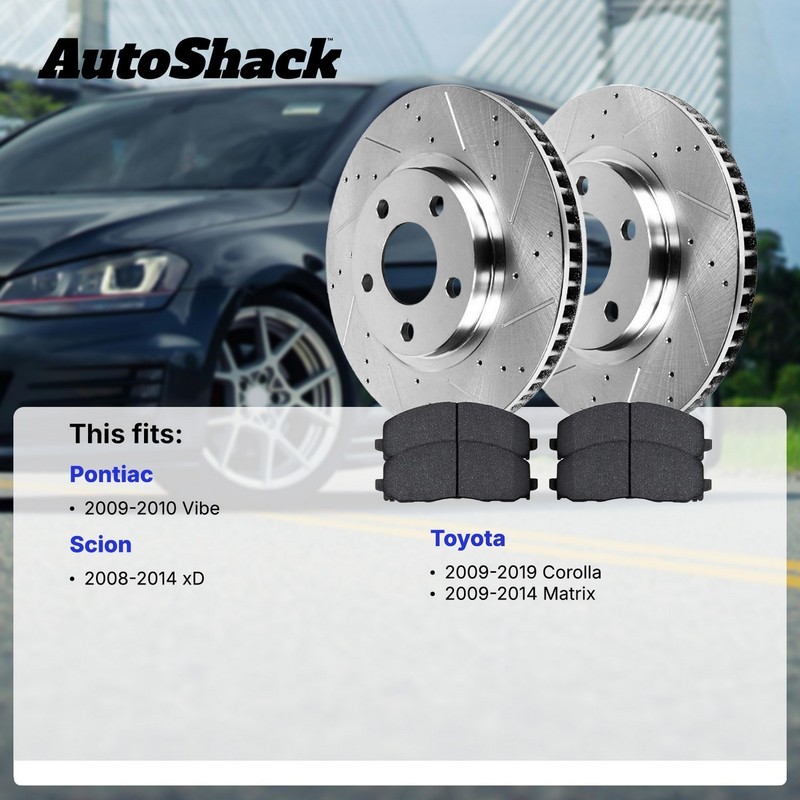 Front Drilled Disc Rotors Ceramic Brake Pads for Toyota Corolla 1.8L gallery