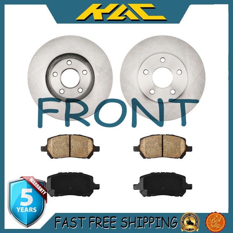 Front Disc Rotors&Brake Pads For 2007-2009 Pontiac G5 2007-2010 Chevrolet Cobalt