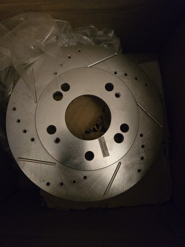 Disc Brake Rotor Set-Front Drilled, Slotted and Zinc Plated Brake Rotor Pair