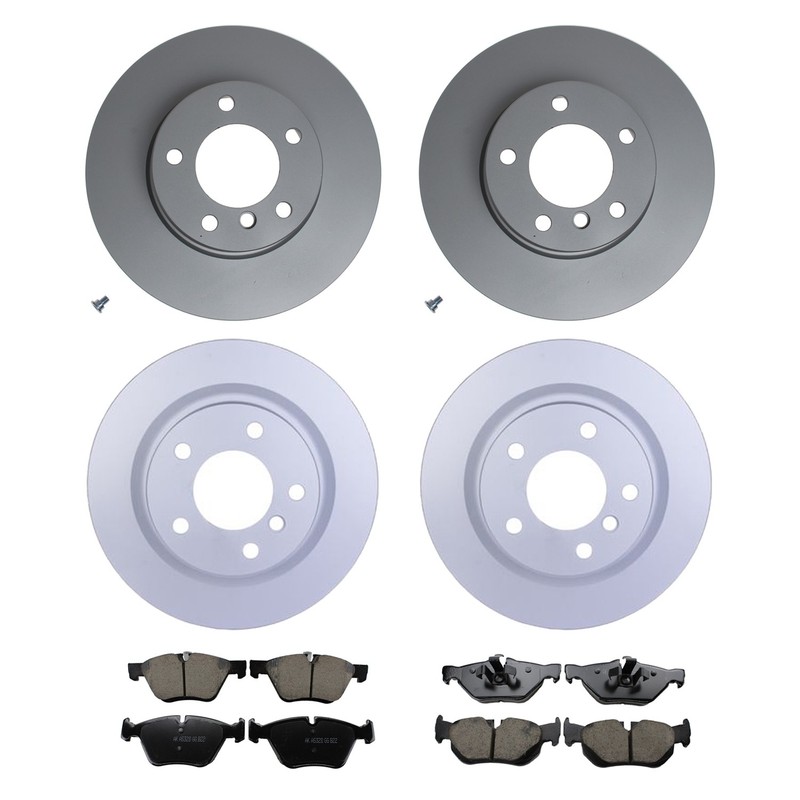Hella Front Rear Rotor Akebono Euro Ceramic Brake Pad Kit for E82 128i Base RWD