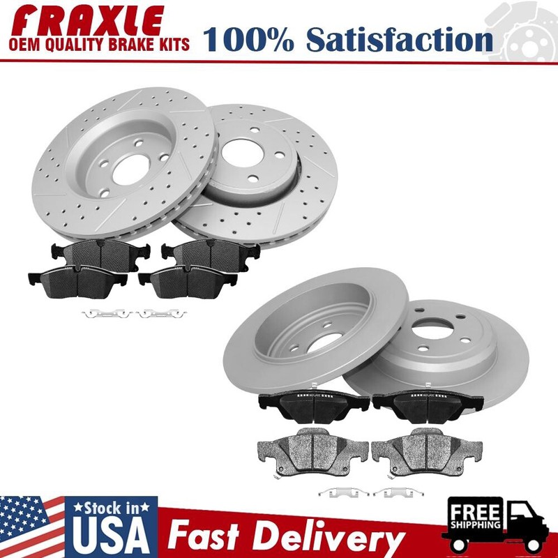 330mm Front + Rear Rotors Ceramic Pads For 2011-2018 Jeep Grand Cherokee Durango
