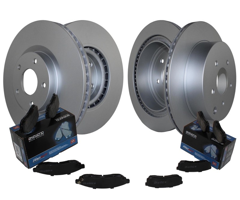 Front & Rear Brake Kit Rotors & Akebono ProACT Ceramic Pads For Infiniti Nissan