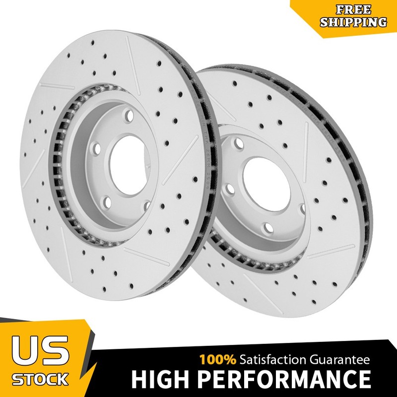 297mm Front Drilled & Slotted Brake Rotor for 2014 2005 2006 2017 Mazda 6 CX-5
