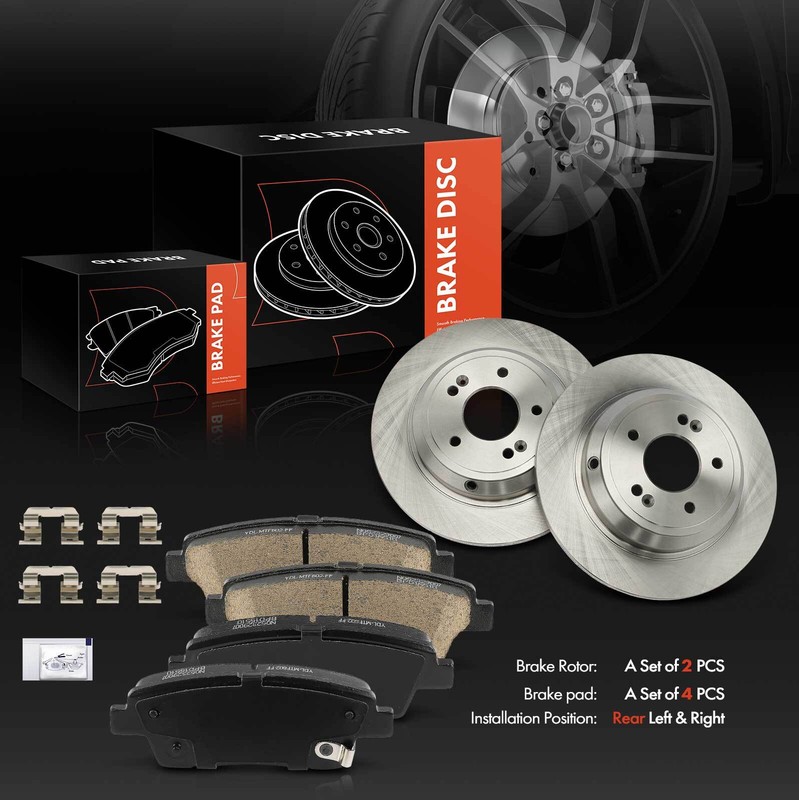 Rear Disc Brake Rotor & Ceramic Pad for Hyundai Genesis 2010-2016 Kia K900 2017 gallery