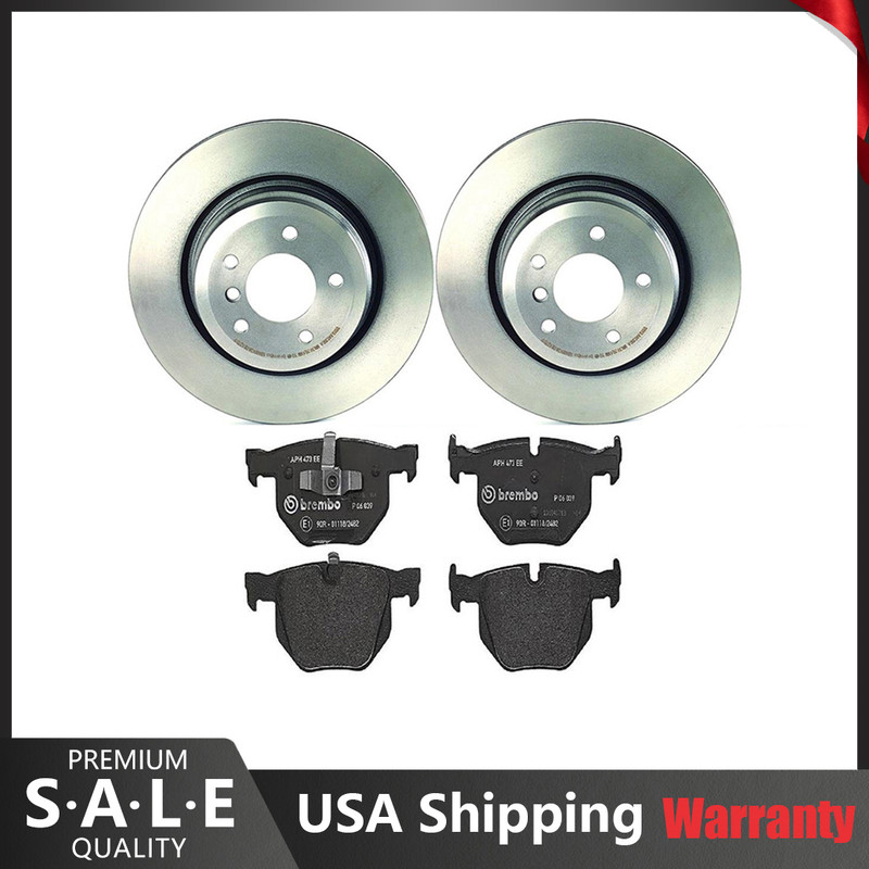 Brembo Rear Brake Kit Low-Met Pads Sensor Brake Rotors For BMW E84 X1 xDrive35i