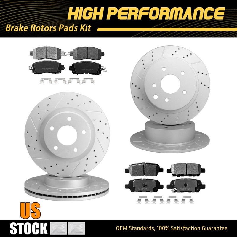 Front Rear Disc Brake Rotors Ceramic Brake Pads for 2013 - 2020 Nissan Altima
