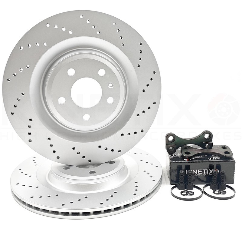 FOR VW GOLF R MK7 GTi REAR S6 S7 BIG DISCS BRAKE CONVERSION BRACKETS PADS 356mm gallery